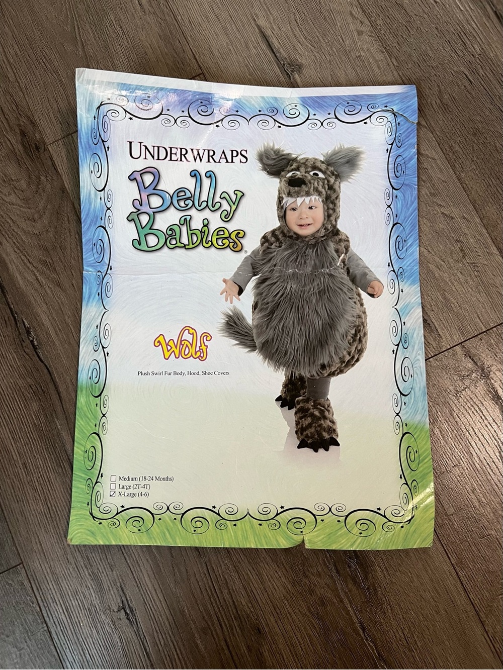 Belly Babies Plush Wolf Costume for Kids - Gray